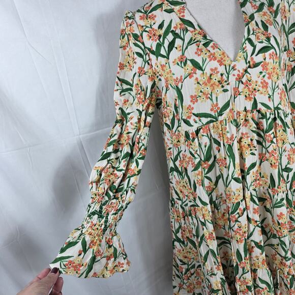 Pomander Place Dress Women XS Floral Long Sleeve Tiered Boho Cottagecore Indie - Picture 5 of 11